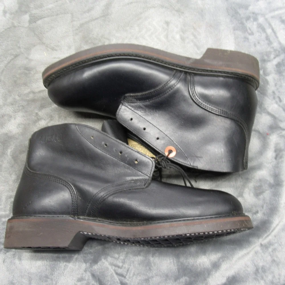 Biltrite Work Boot Men 10US 8UK? BLK Leather Safety Toe Military Combat READ NWD